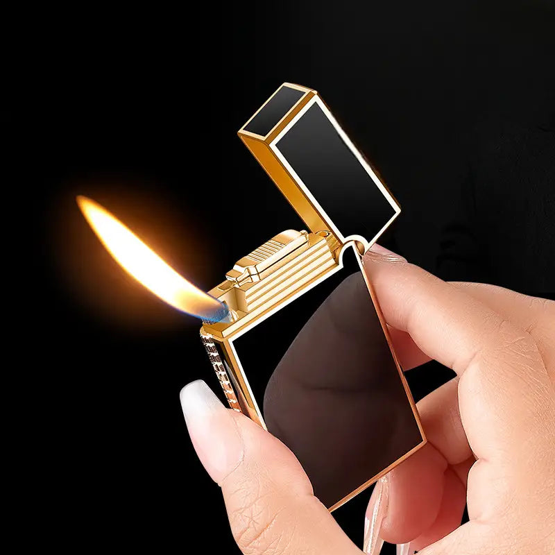 Briquet gaz élégant finition dorée
