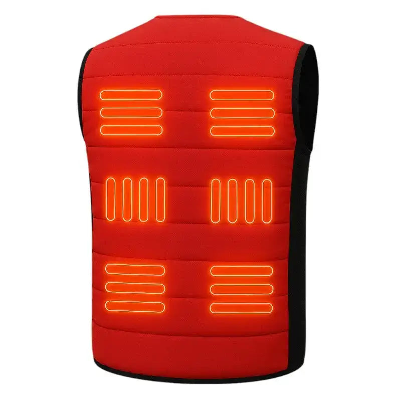 Gilet chauffant homme rouge coupe-vent