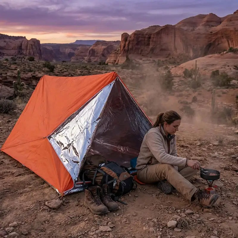 Abri survie grand froid film aluminium