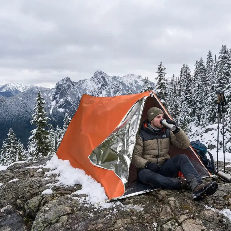 Abri survie grand froid film aluminium