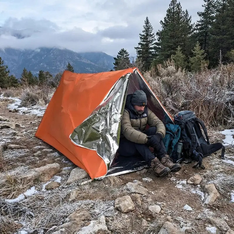 Abri survie grand froid film aluminium