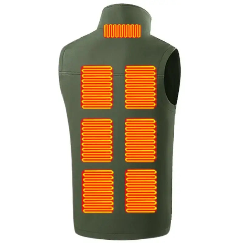 Gilet chauffant travail softshell - 8 zones usb - coupe-vent - 3 niveaux