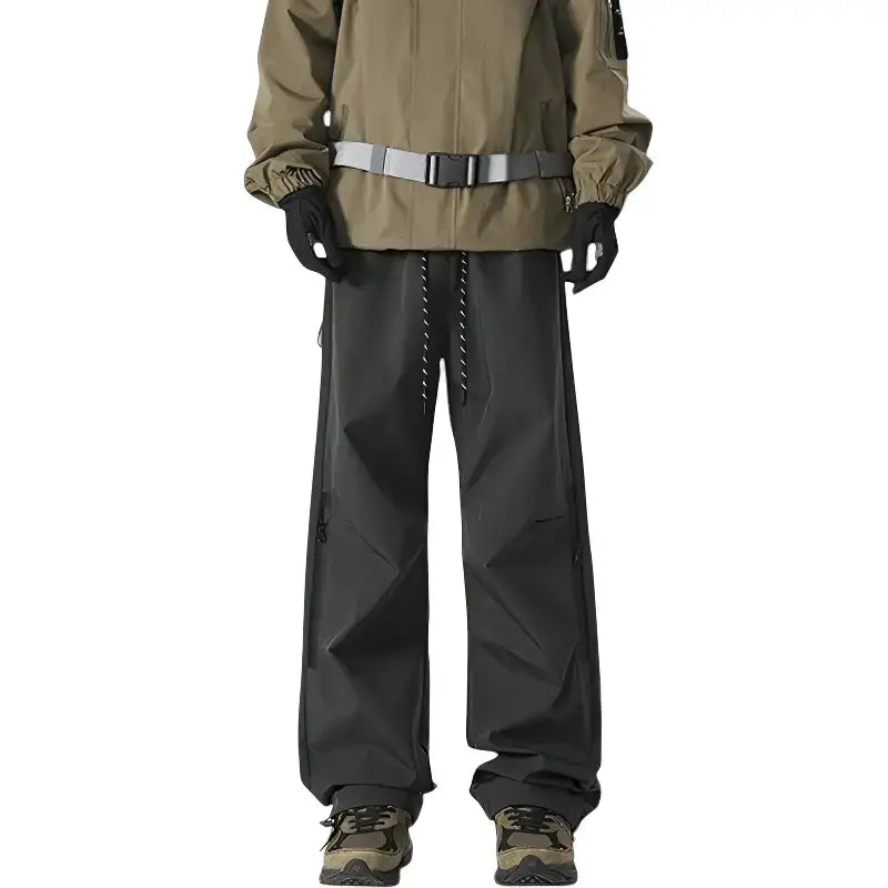 Pantalon trekking gris coupe large - bambou stretch - respirant léger