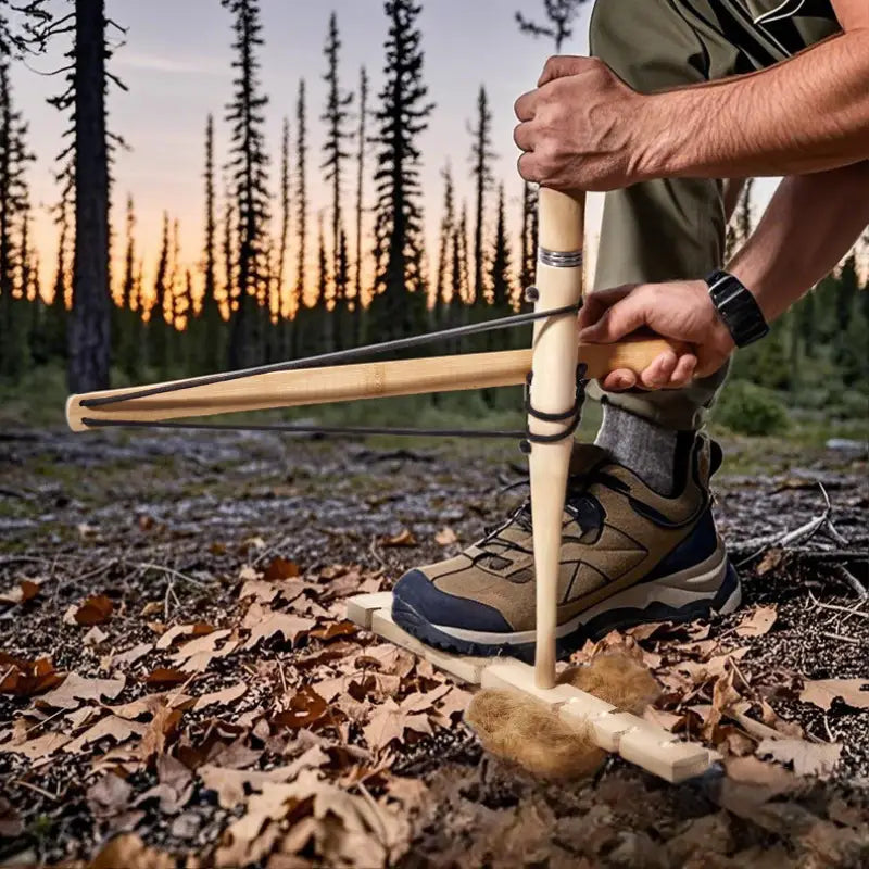 Allume-feu bois survie friction traditionnel