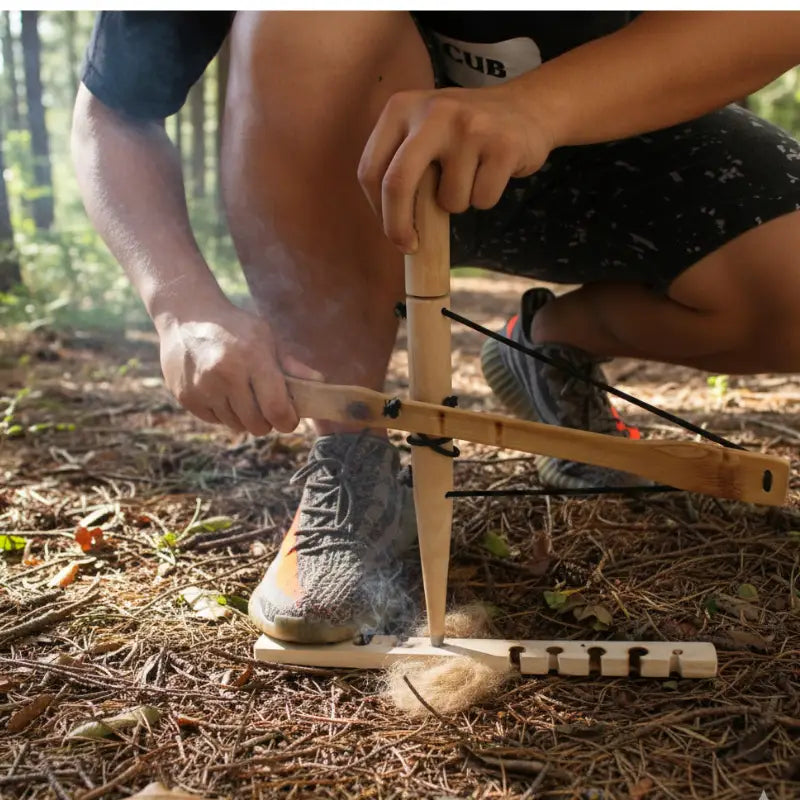 Allume-feu bois survie friction traditionnel