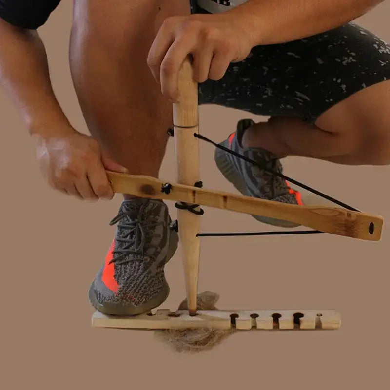 Allume-feu bois survie friction traditionnel