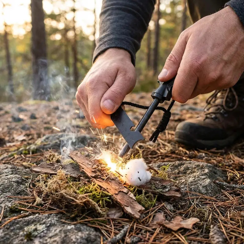 Allume-feu magnésium survie tige grattoir