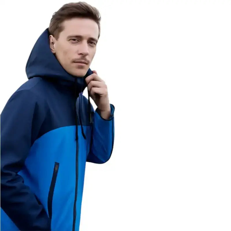 Veste randonnée homme capuche bicolore