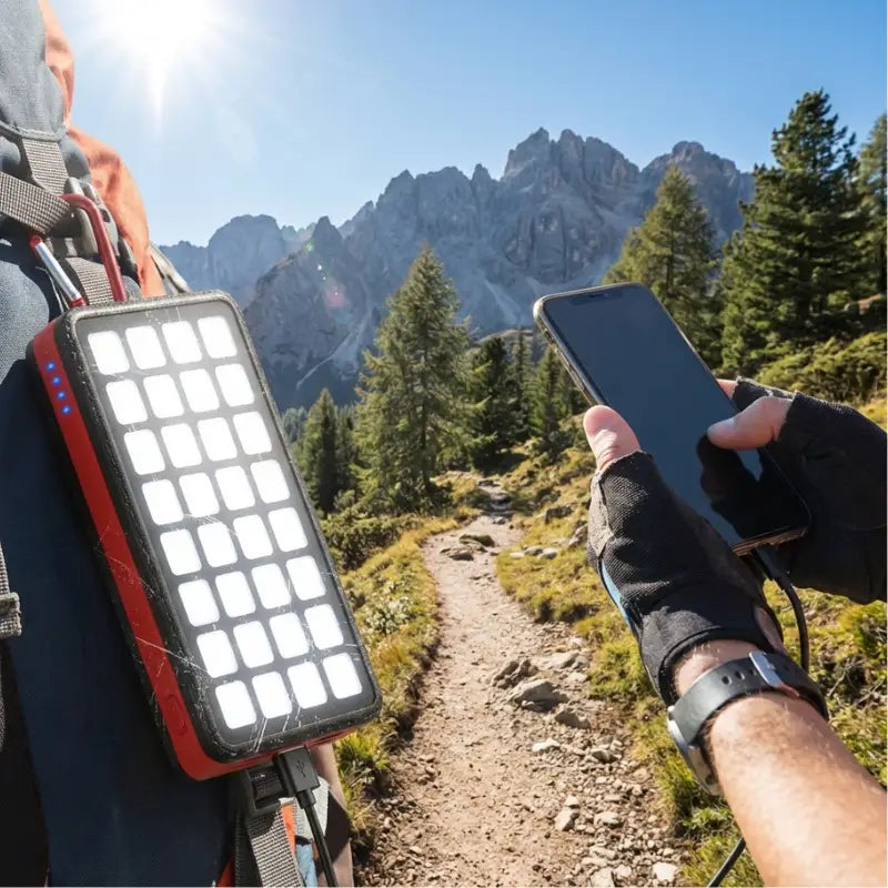 Batterie externe solaire 30000mah avec led