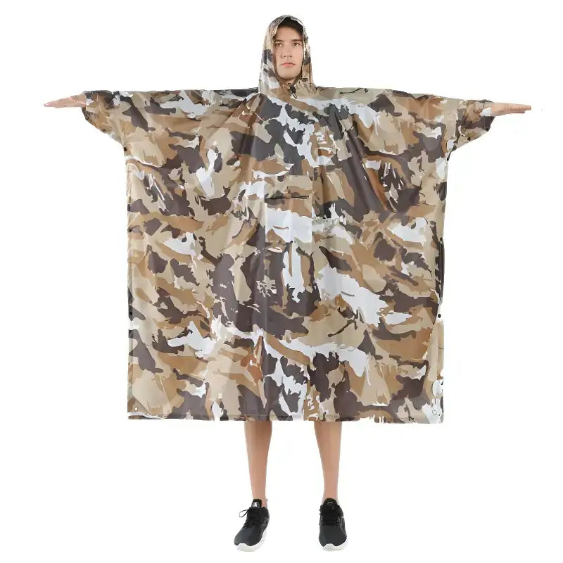 Poncho camouflage kaki vert basique