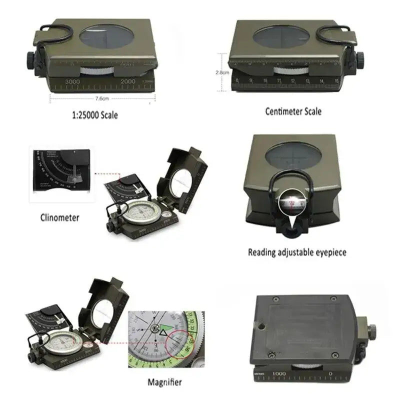 Boussole survie analogique militaire compacte