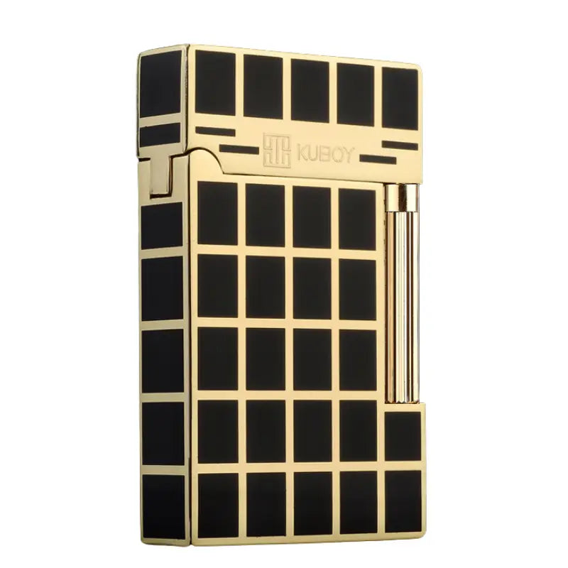 Briquet tempête damier doré esthétique