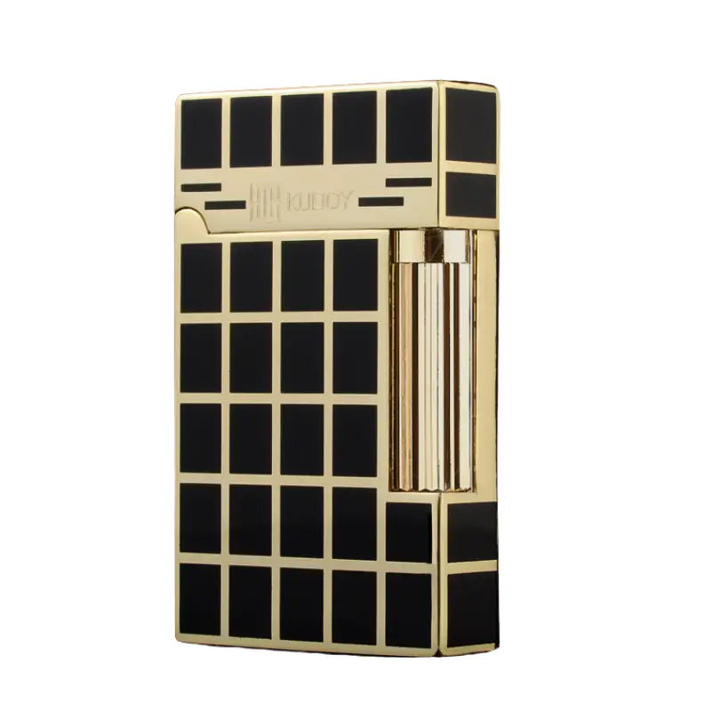 Briquet tempête damier doré esthétique
