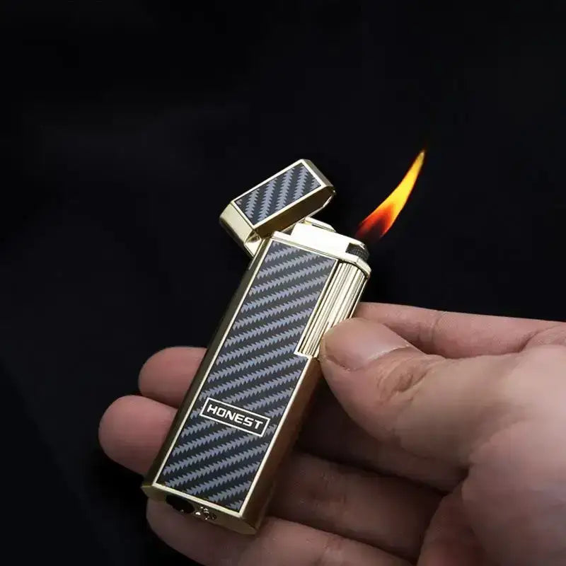 Briquet tempête élégant doré rechargeable