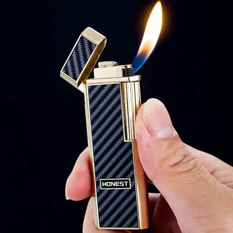 Briquet tempête élégant doré rechargeable