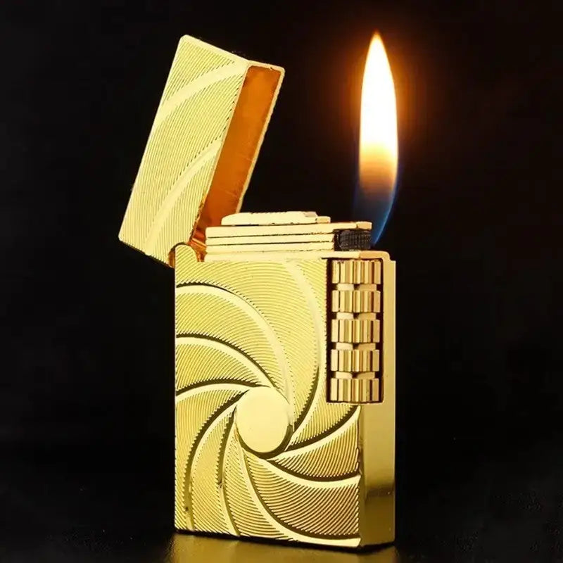 Briquet tempête luxe finition dorée spirales