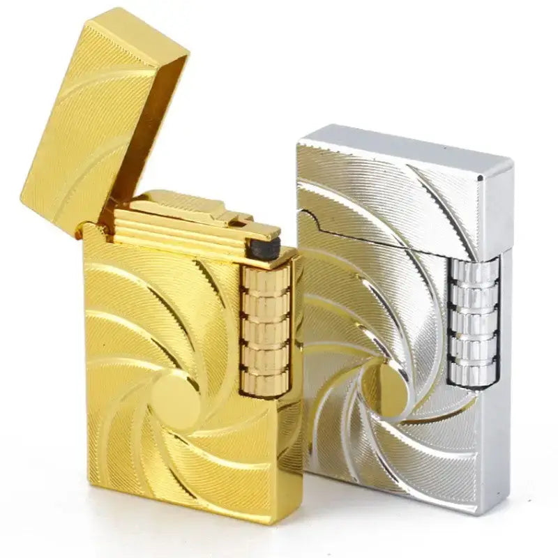 Briquet tempête luxe finition dorée spirales