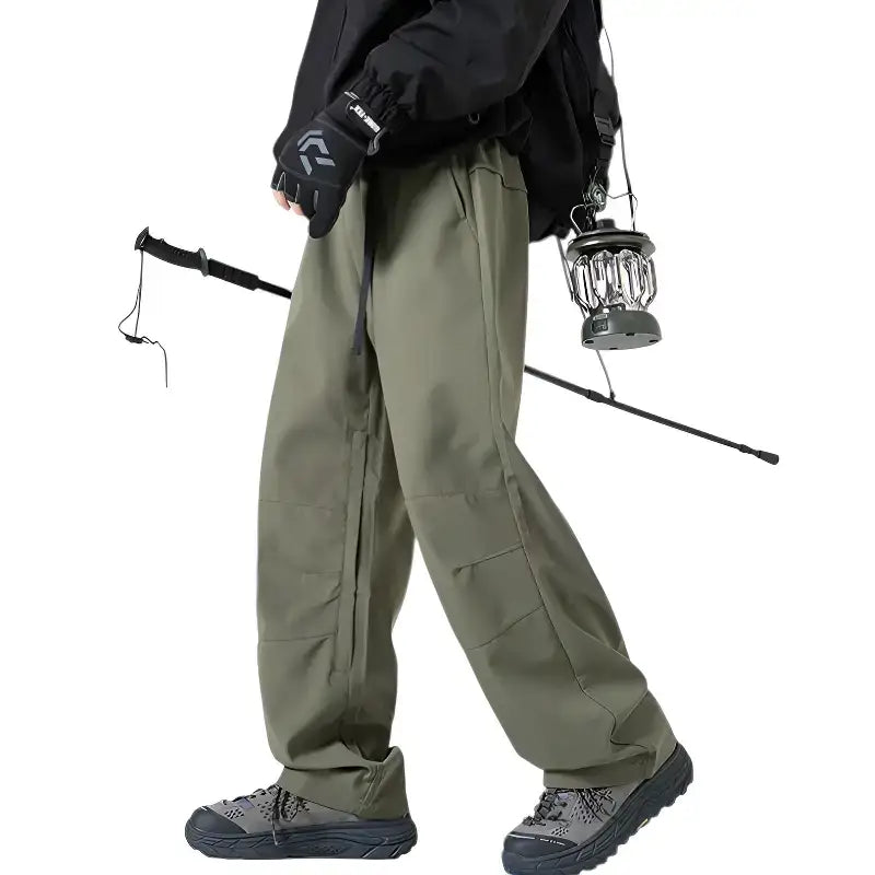 Pantalon trekking imperméable technique 10000-20000mm doublure maille coupe large