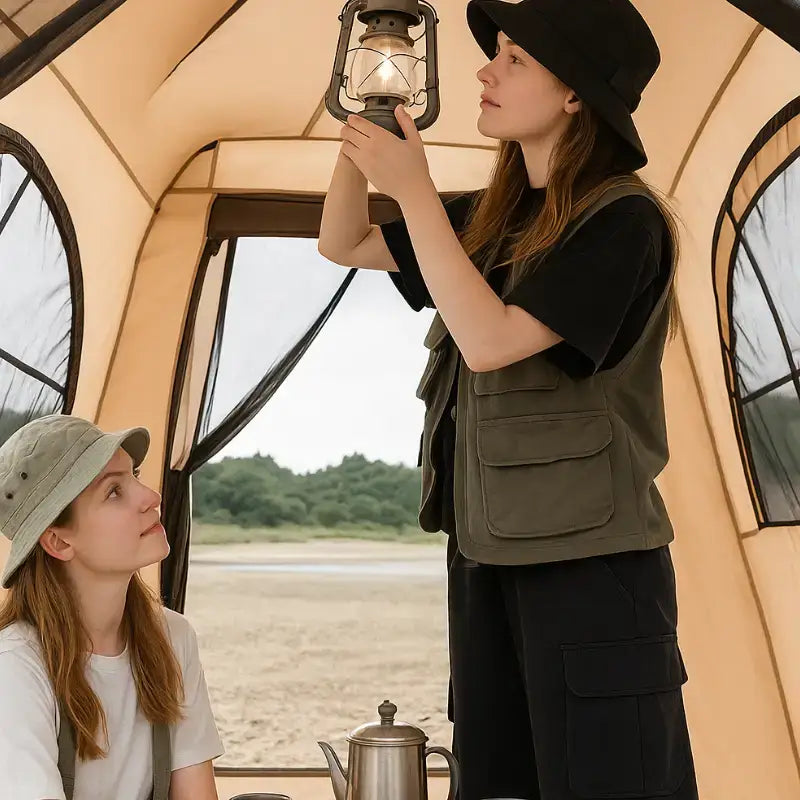 Tente gonflable camping plage familiale