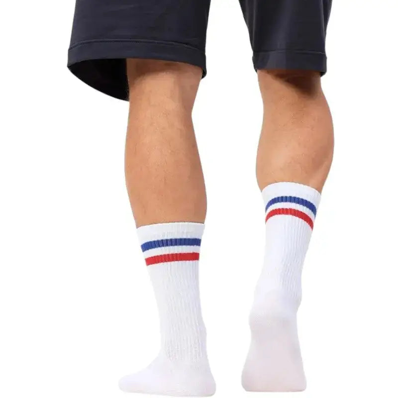 Chaussettes randonnée bleu blanc rouge