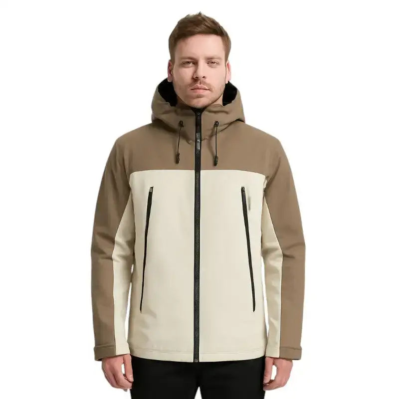 Veste randonnée homme capuche bicolore