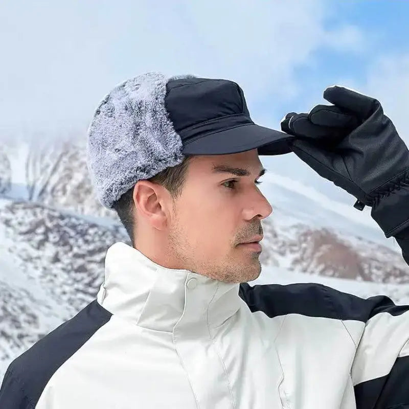 Casquette randonnée hiver fourrure -15°c