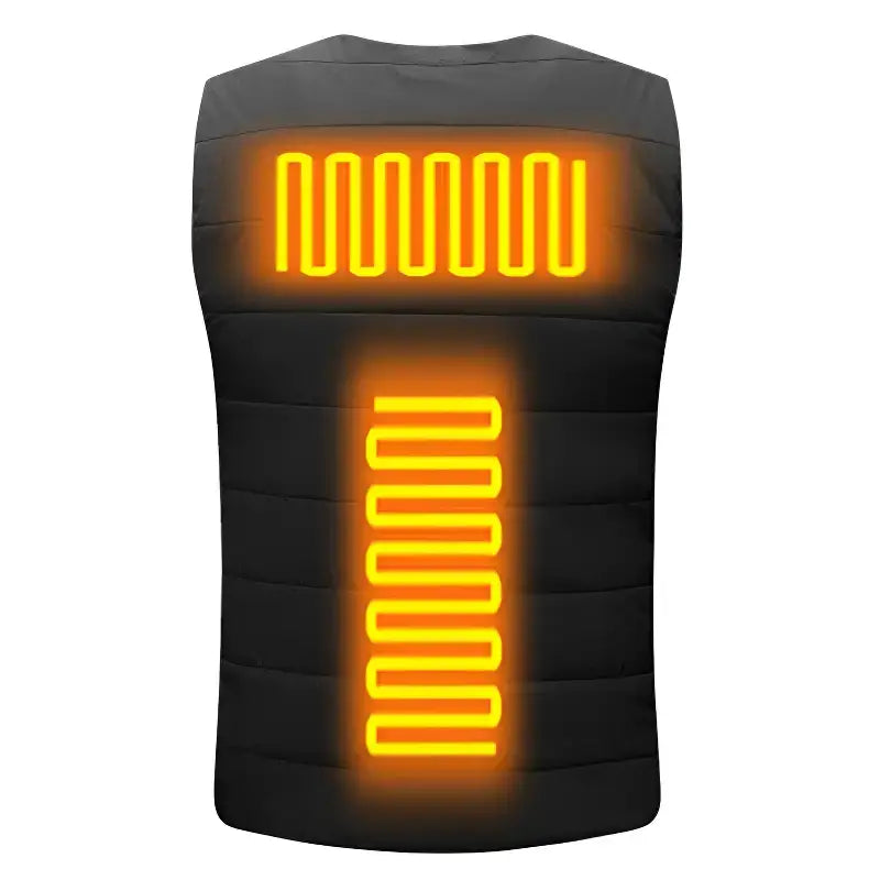 Gilet chauffant homme noir - 4 zones usb - nylon coupe-vent - 3 niveaux