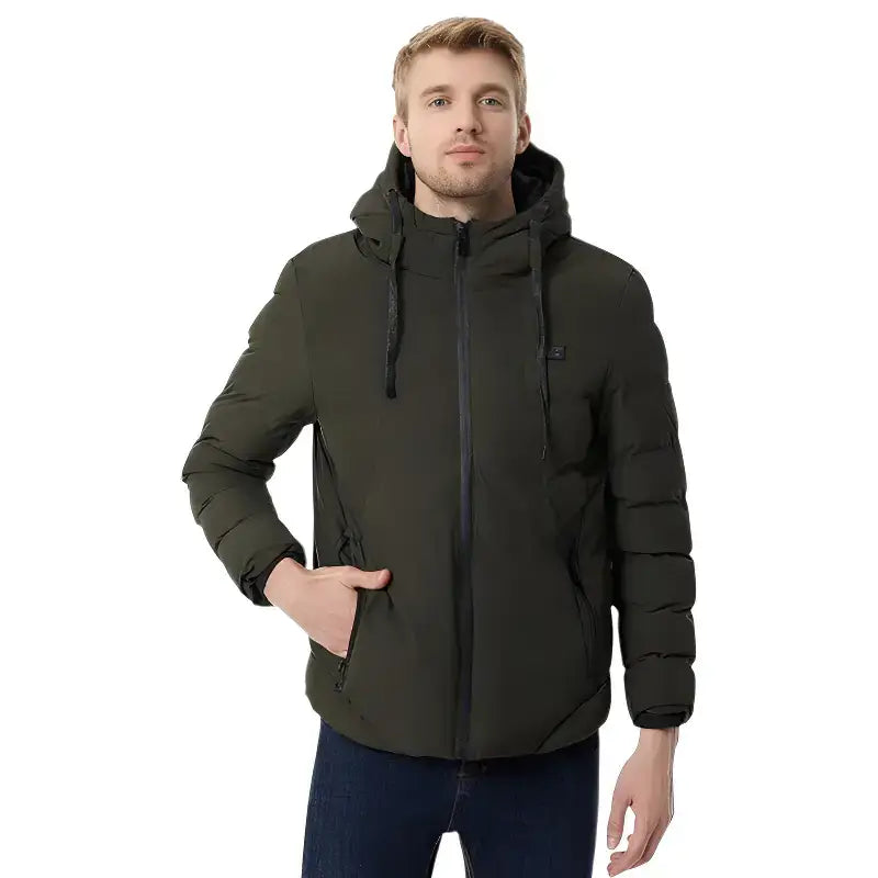 Doudoune chauffante capuche hiver