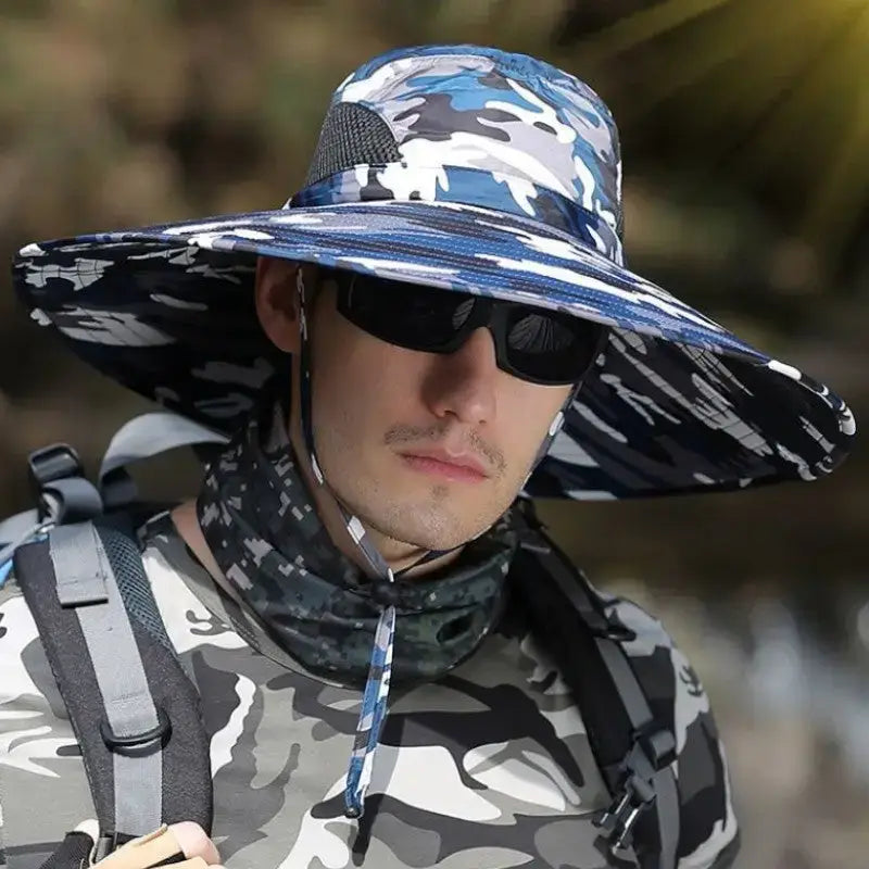 Chapeau brousse camouflage bleu nautique