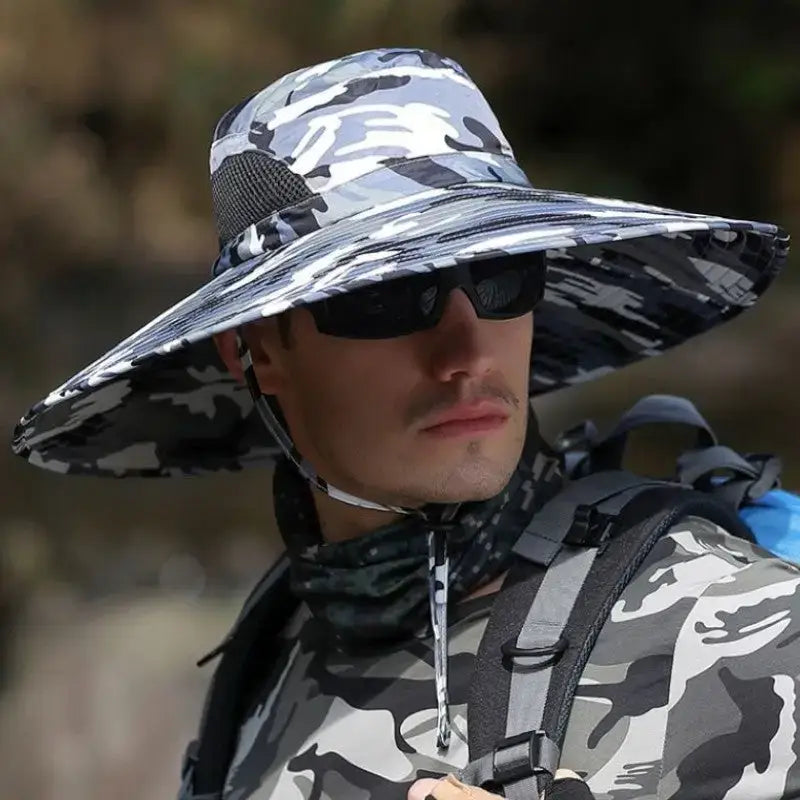 Chapeau brousse camouflage bleu nautique