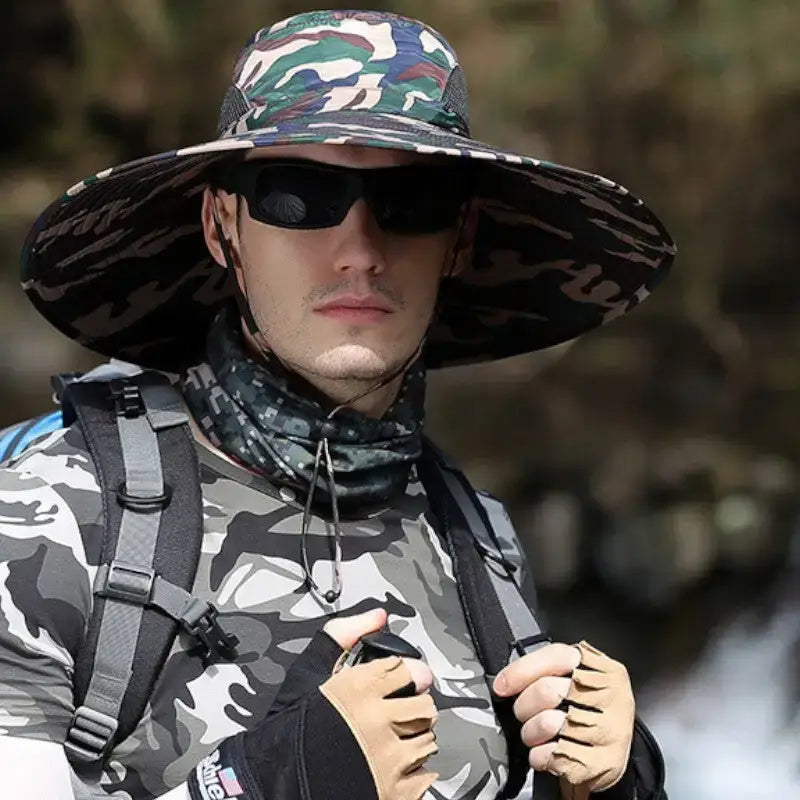 Chapeau brousse camouflage bleu nautique