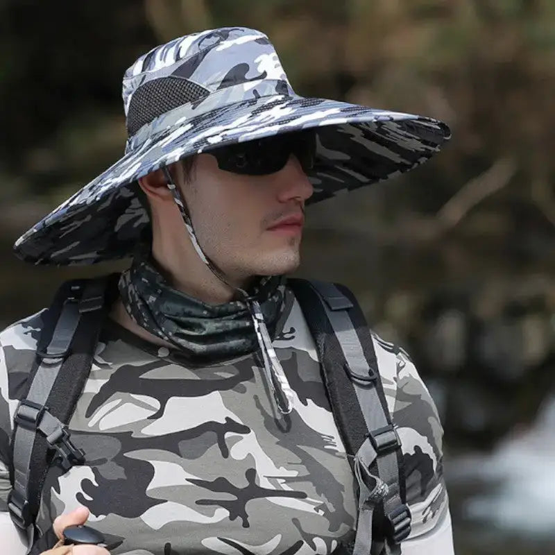 Chapeau brousse camouflage bleu nautique