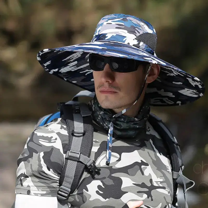 Chapeau brousse camouflage bleu nautique