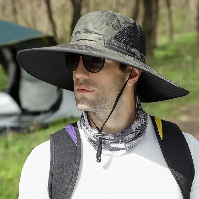 Chapeau brousse couvre-visage camouflage