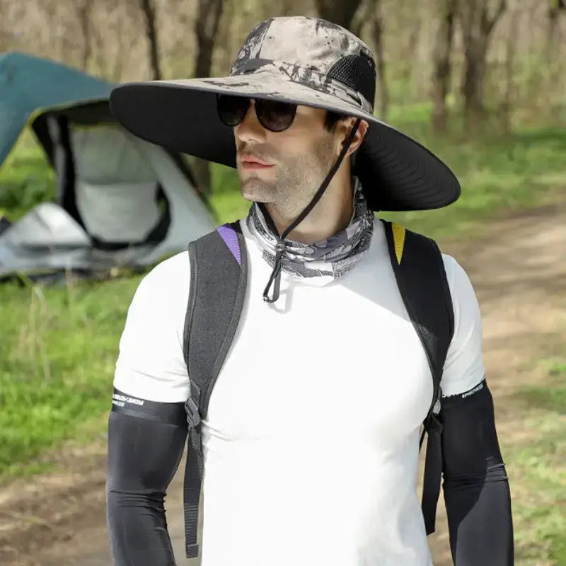 Chapeau brousse couvre-visage camouflage