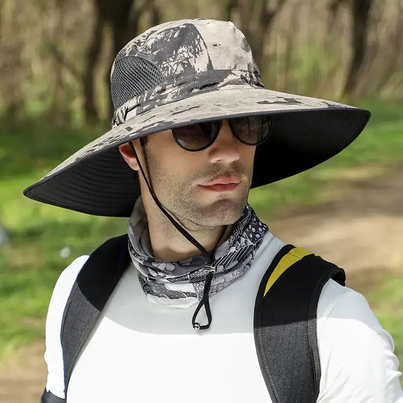 Chapeau brousse couvre-visage camouflage