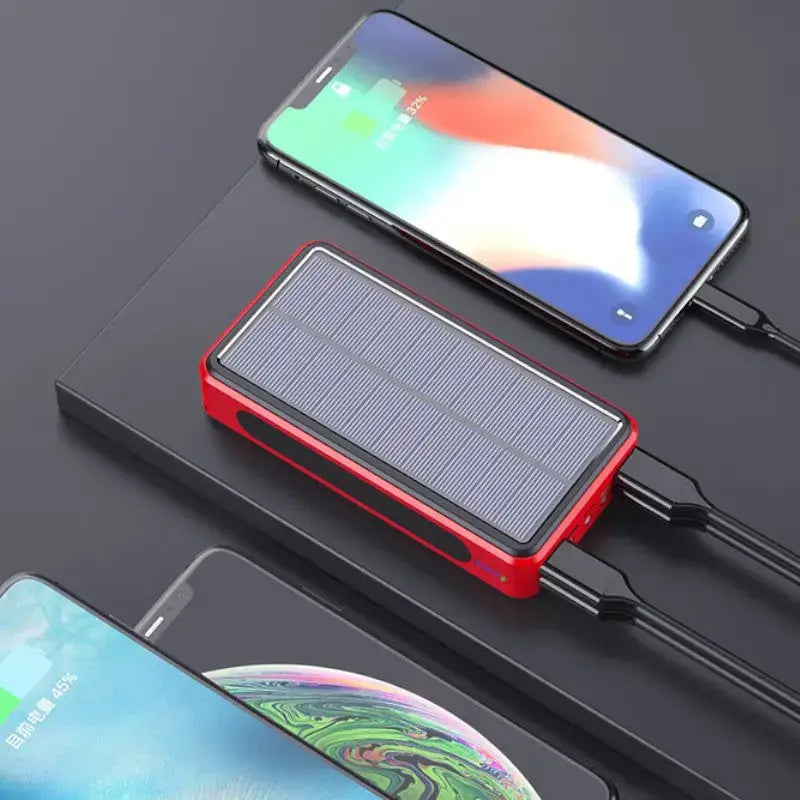 Chargeur solaire militaire rouge portable