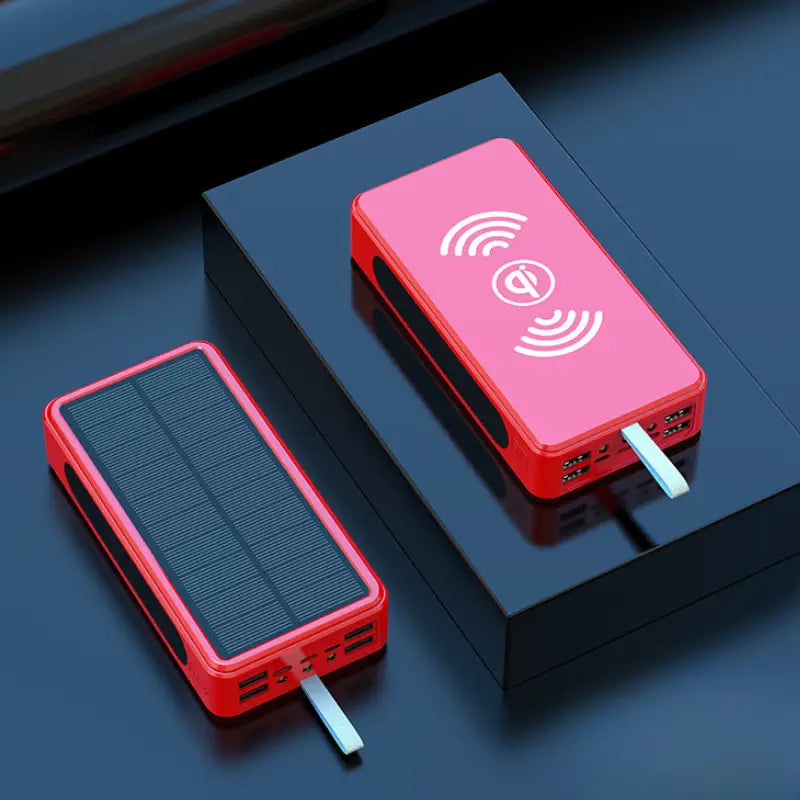 Chargeur solaire militaire rouge portable