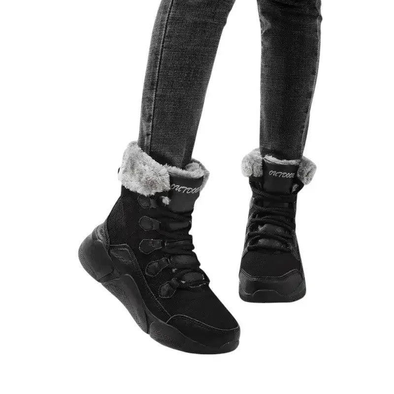 Chaussure femme grand froid fourrée noire