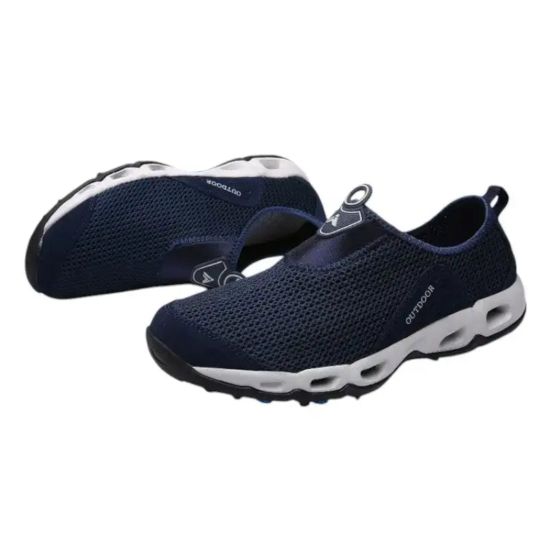 Chaussures de marche slip on femme gris rose