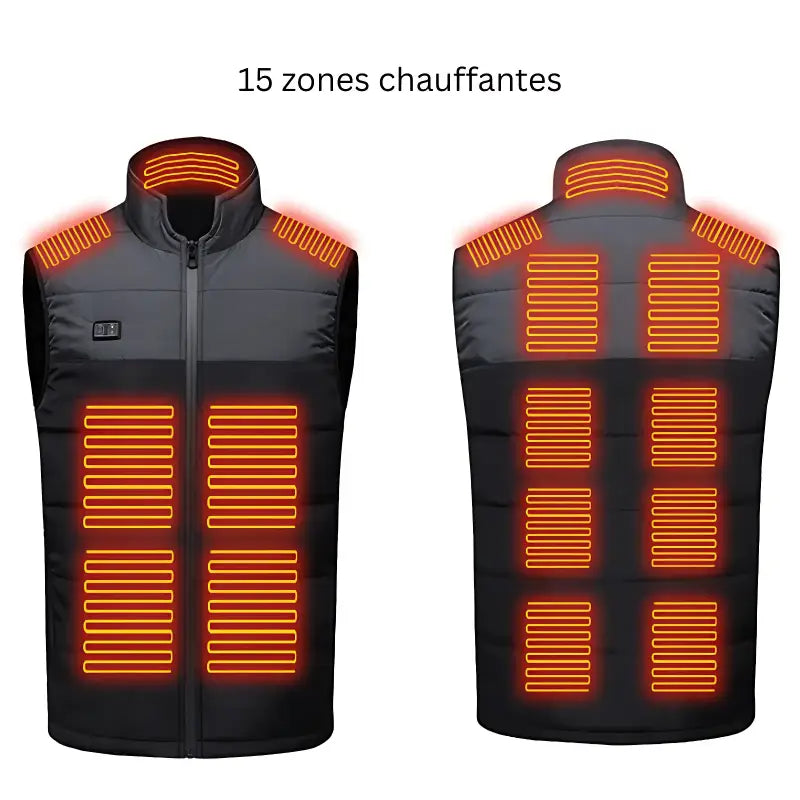 Doudoune chauffante homme avec batterie sans manche