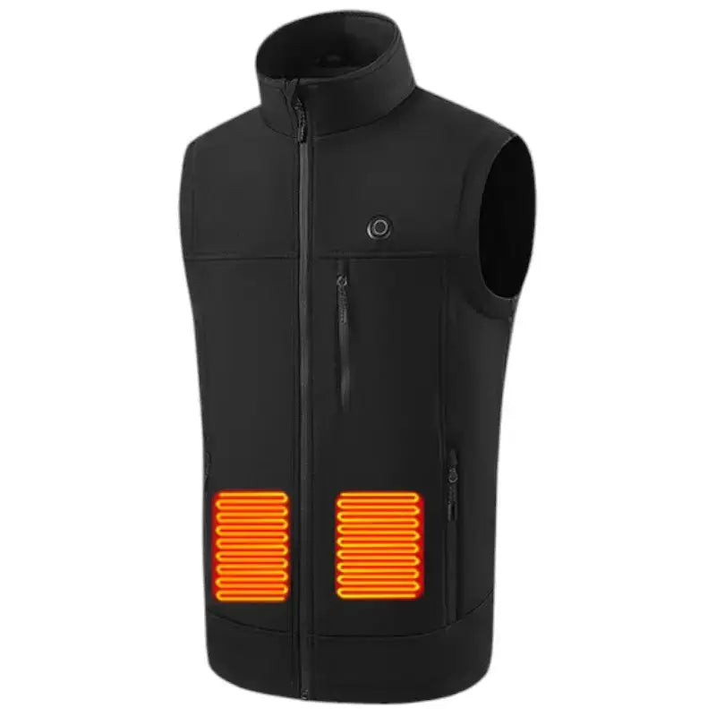 Gilet chauffant travail softshell - 8 zones usb - coupe-vent - 3 niveaux