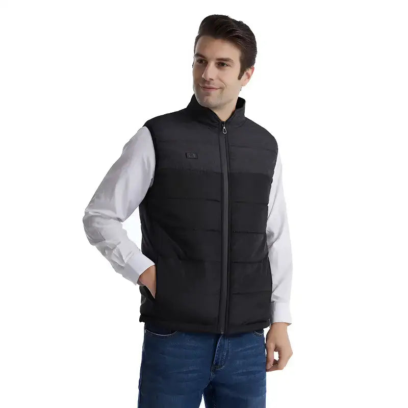 Gilet chauffant homme sans manche polyester