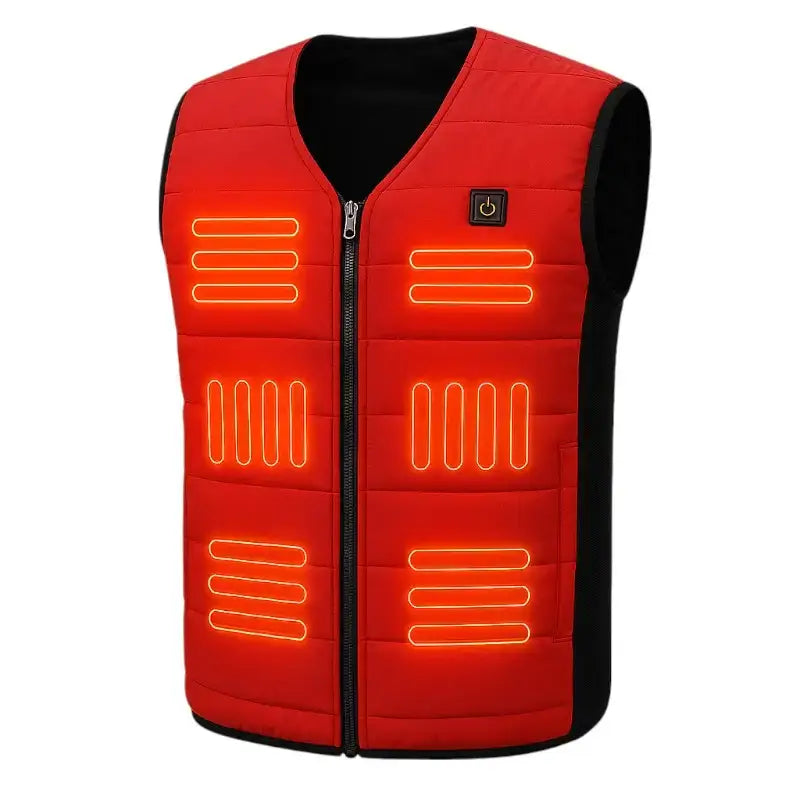 Gilet chauffant homme rouge coupe-vent