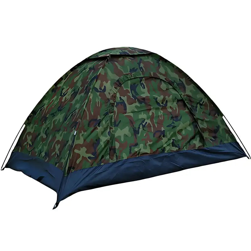 Tente de camping style camouflage dans les bois