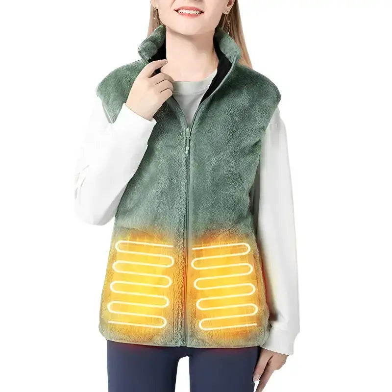 Gilet polaire chauffant - 7 zones usb - polyester doux - 3 niveaux