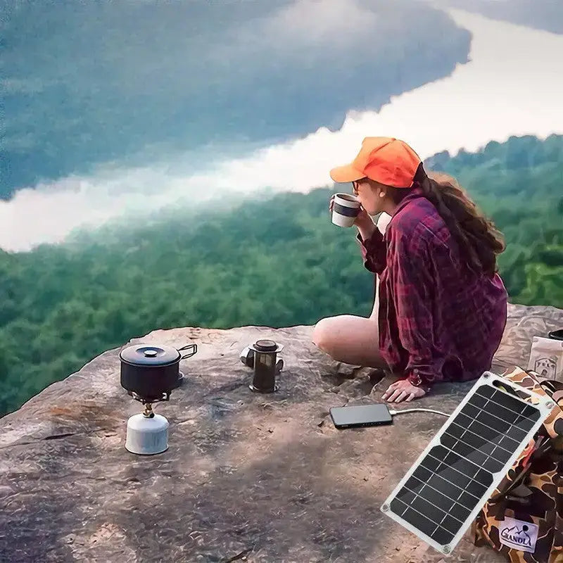 Panneau solaire randonnée double usb pliable