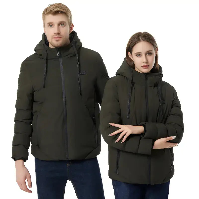 Doudoune chauffante capuche hiver