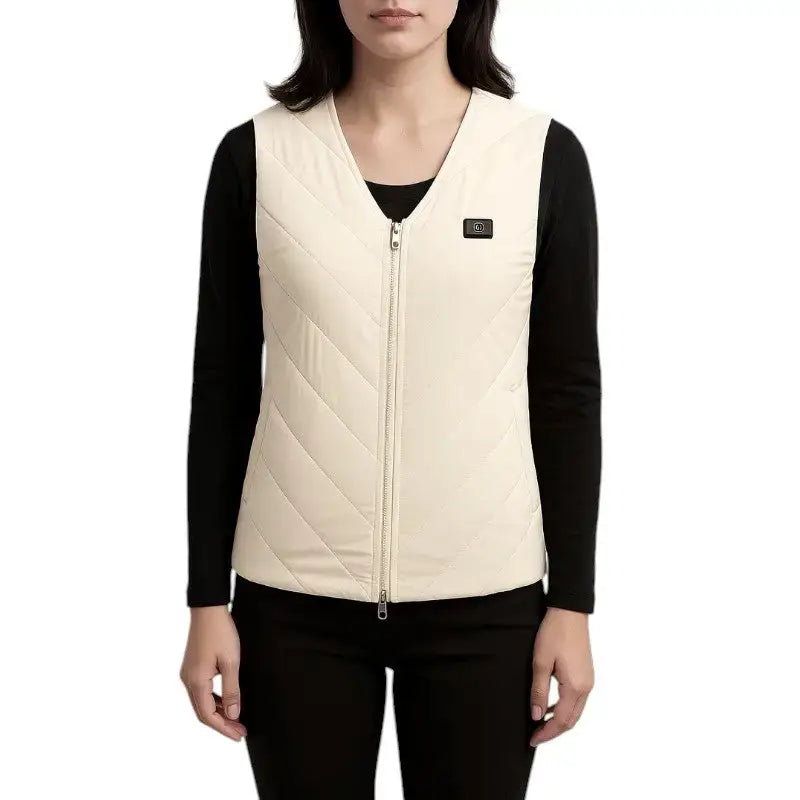 Gilet chauffant femme blanc usb