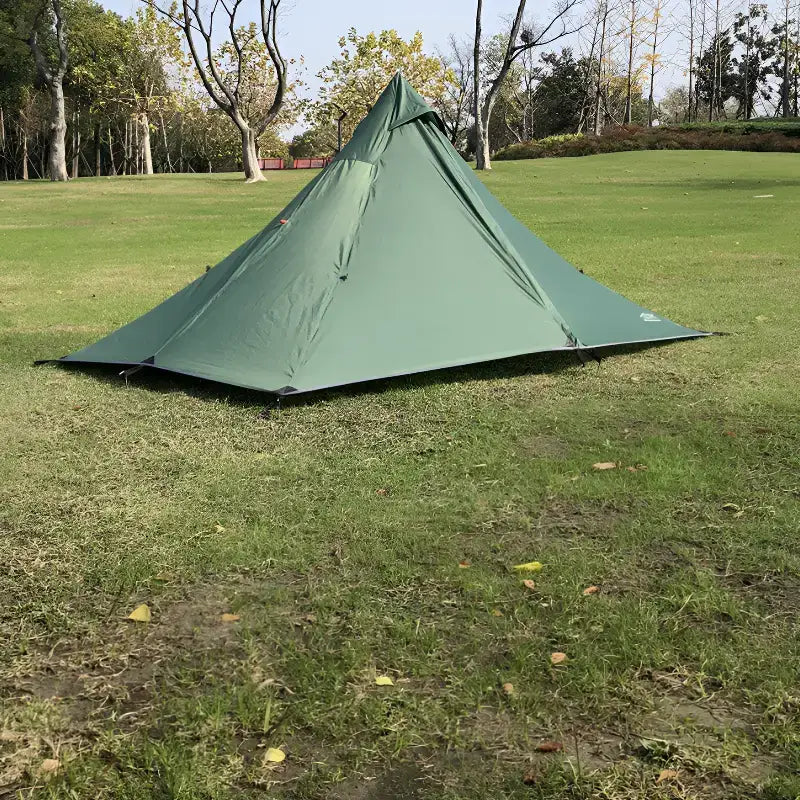 Tente camping pyramide montage bâton
